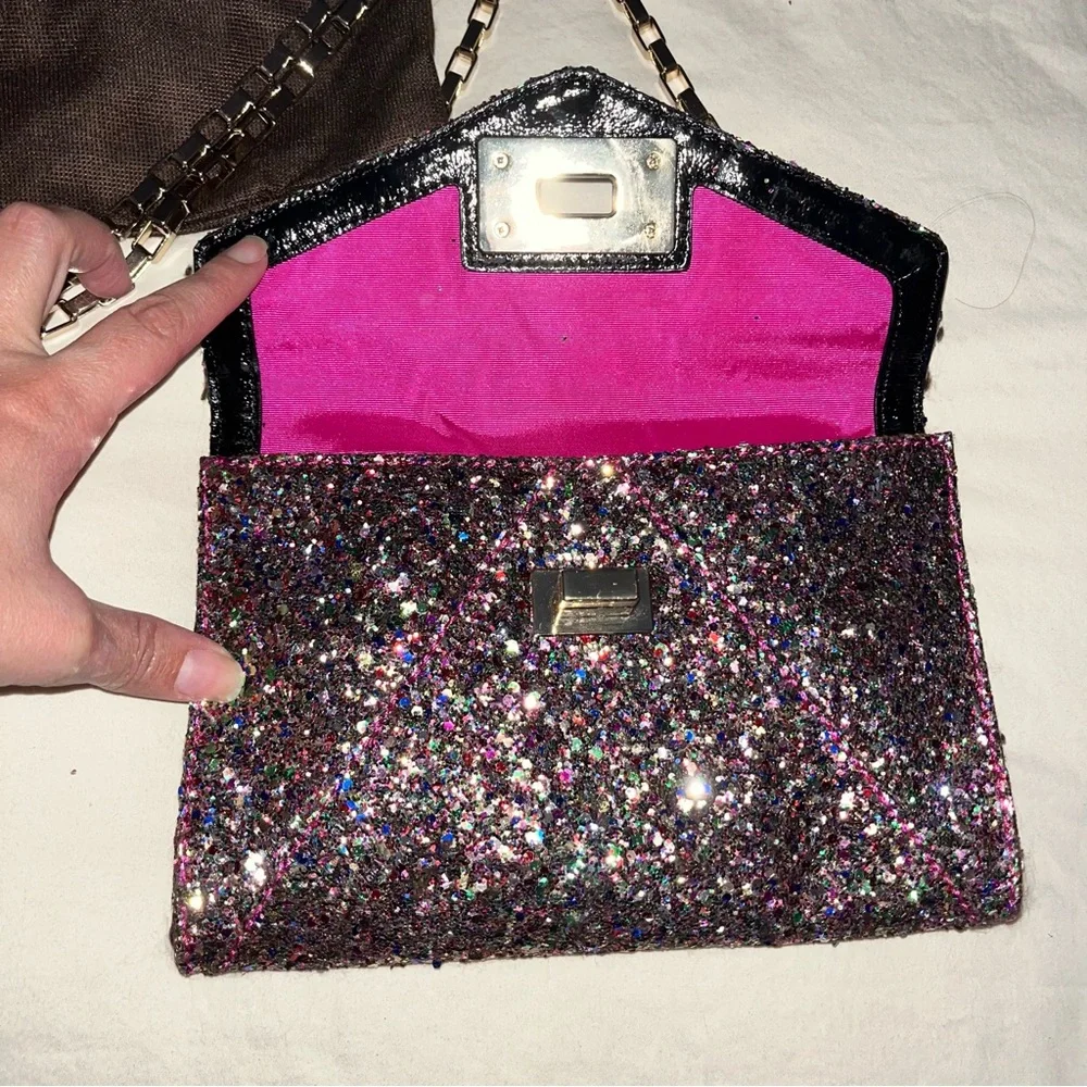 Kate Spade Sonia Moonlit Soirée Glitter Bag with Matching Wallet Dust Bag